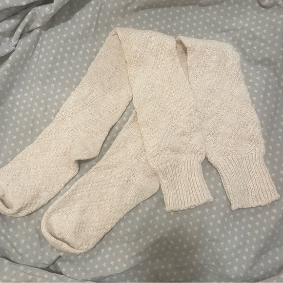 Source Unknown Cream Knit Leg Warmers - Picture 1 of 4
